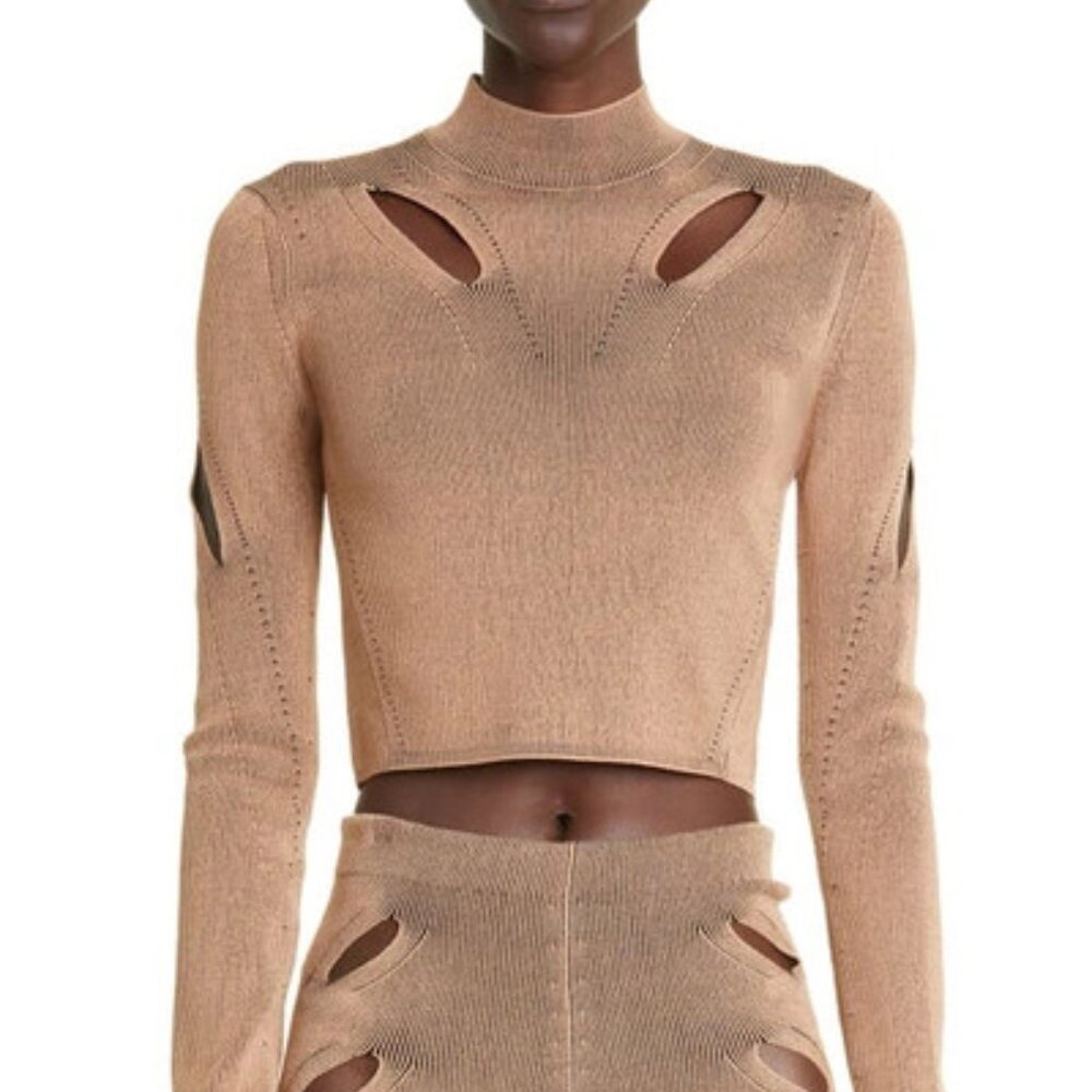 Dion Lee Cut Out Crop Knit Top US 8